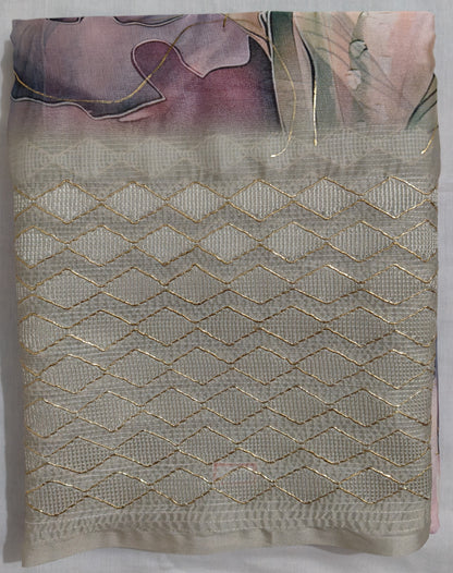 Digital Work Saree