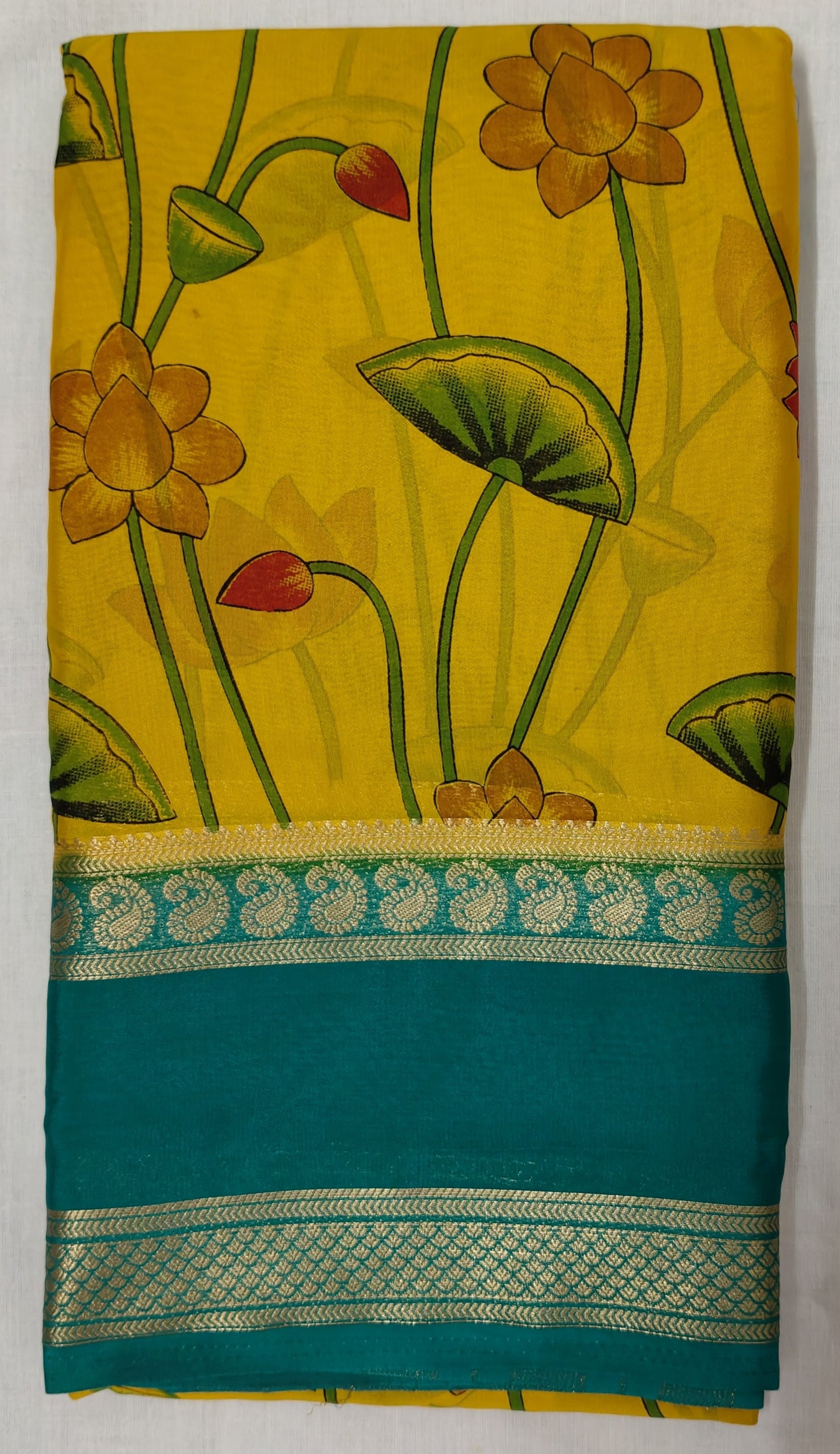 Semi Mysore Crepe Silk Sarees-MSBMS1