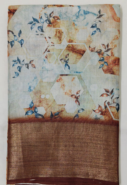 Marshmellow Digital Print Sarees-AFSMD1