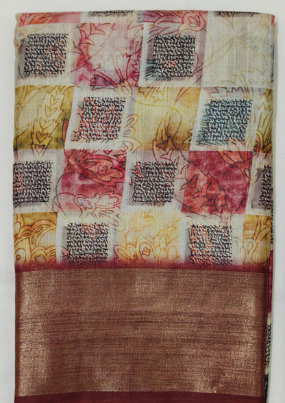 Marshmellow Digital Print Sarees-AFSMD1