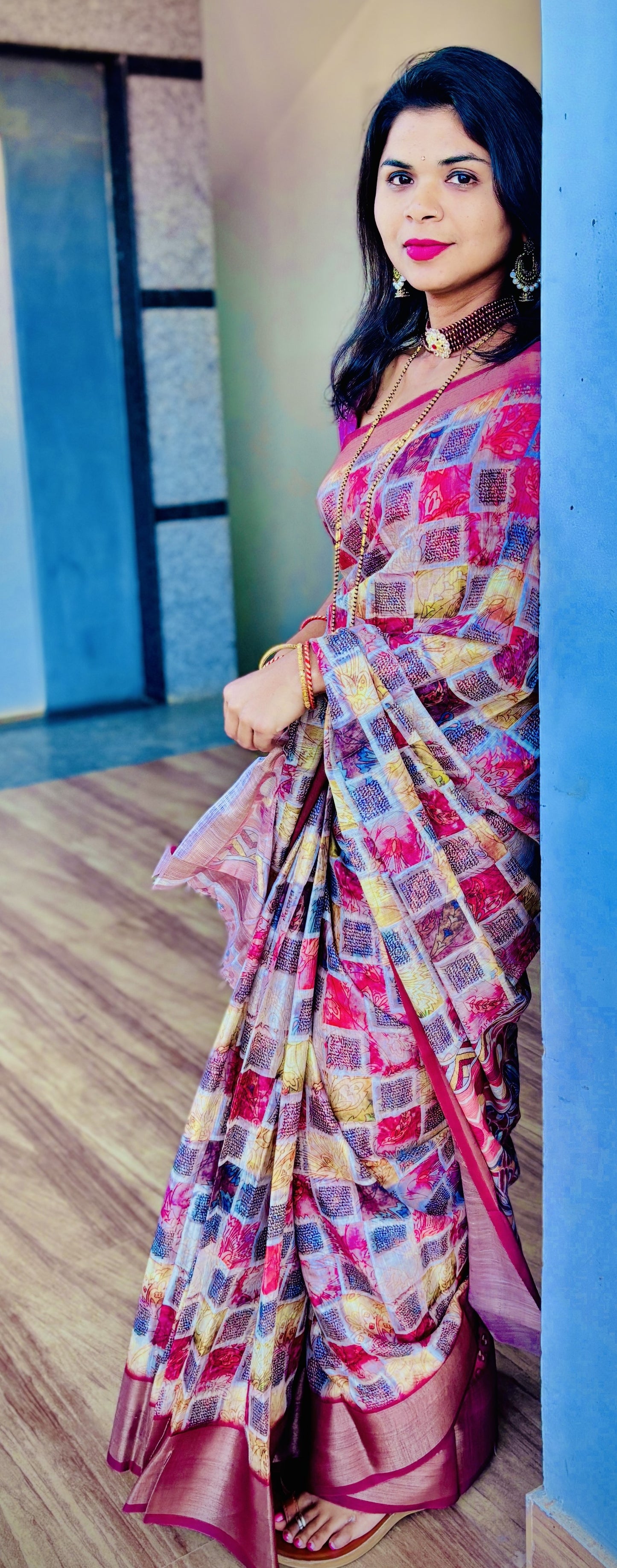 Marshmellow Digital Print Sarees-AFSMD1