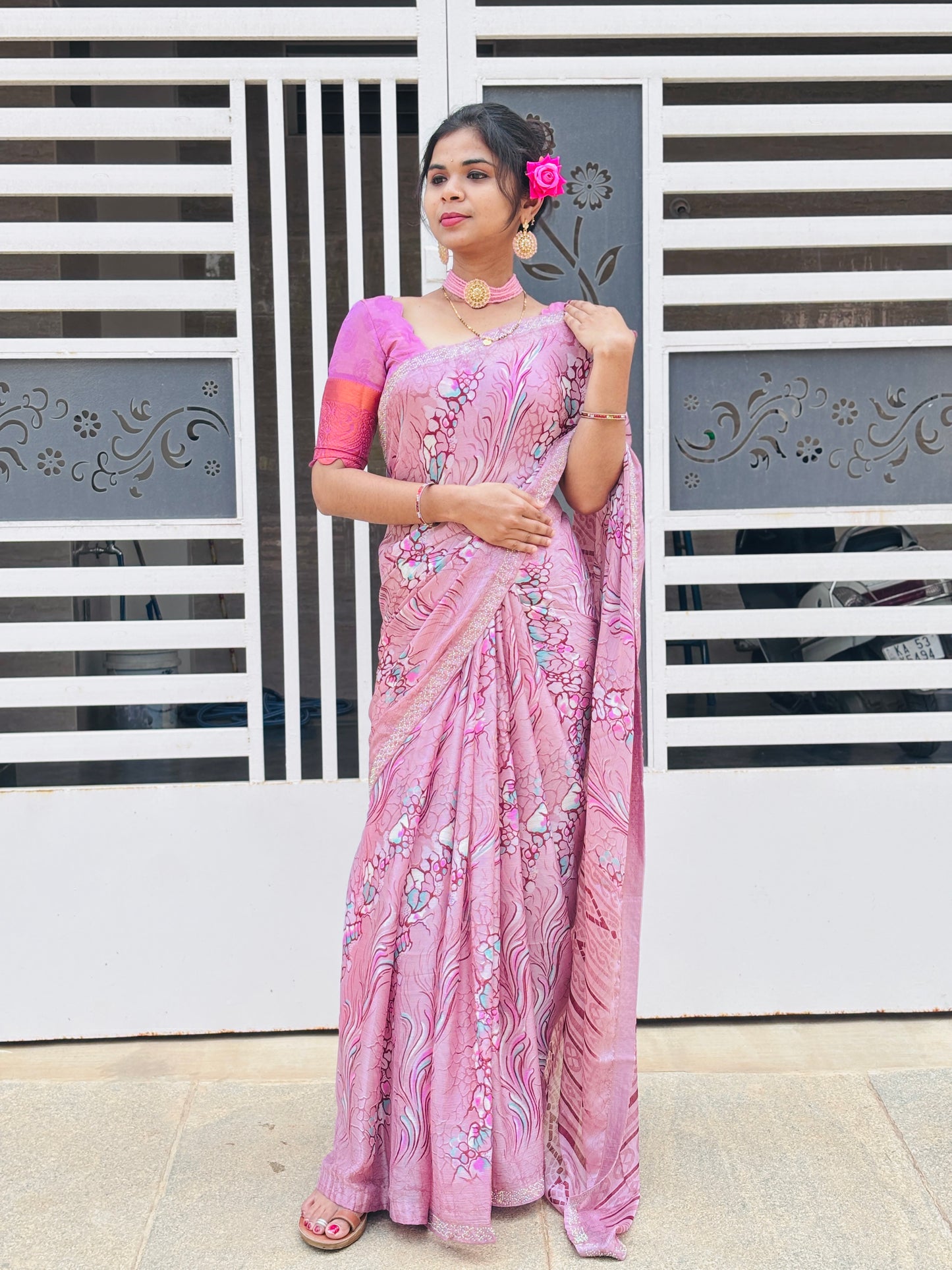 Georgette Brasso Premium Fancy Sarees-AFSGG1