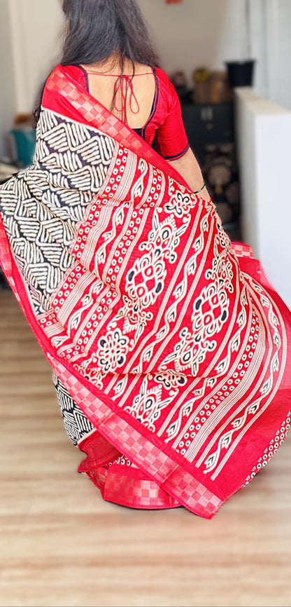 Dola Silk sequence Pattern Black and Maroon Sarees-MSBDC1