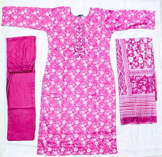 3 Piece Mul Satin Cotton set-VLFMS01