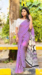 Satin Saree with Ajrak printed Pallu